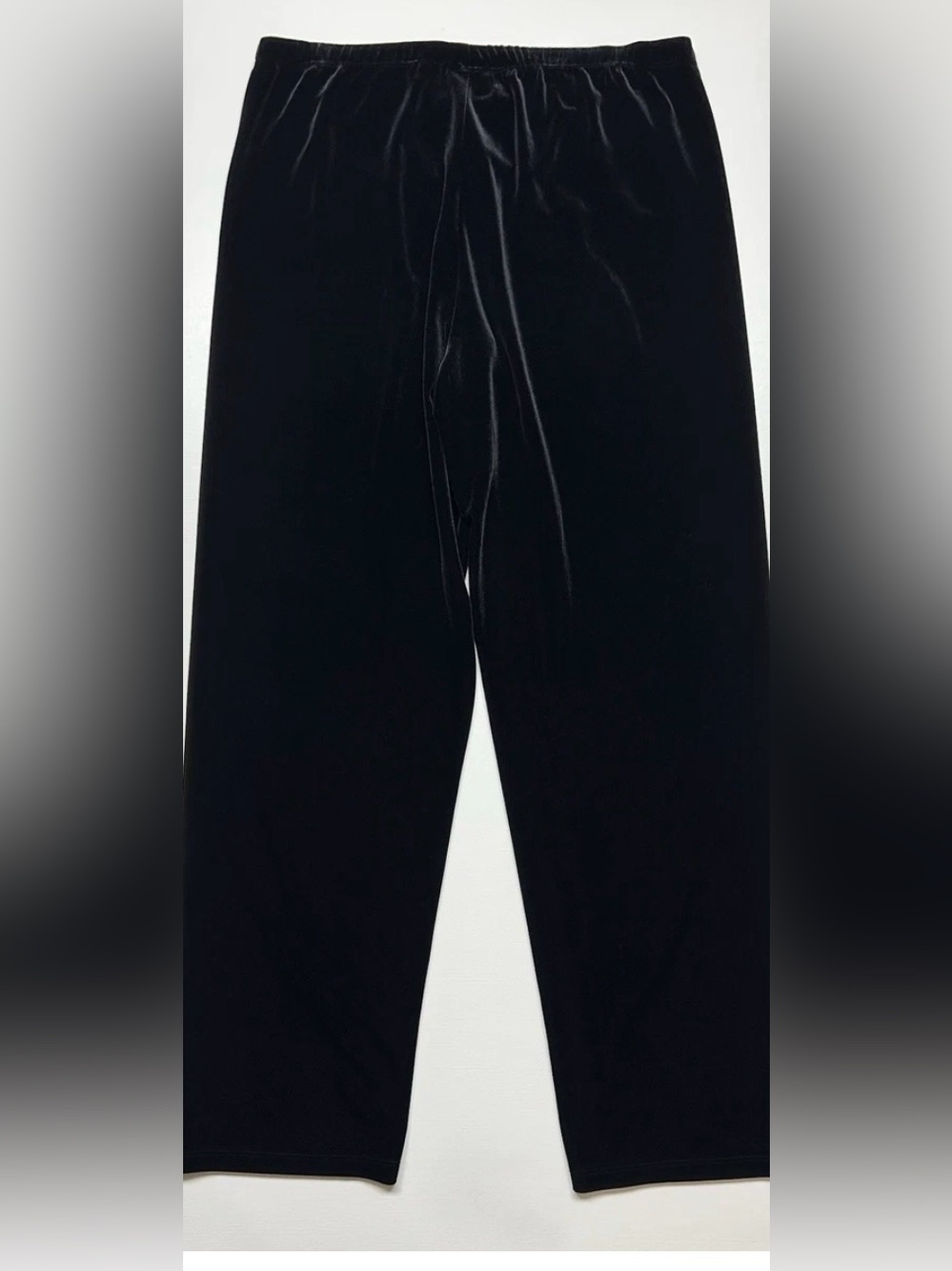 Chico's Design Black Velvet Pull On Elastic Waist Pants Women's Size 2 Large USA